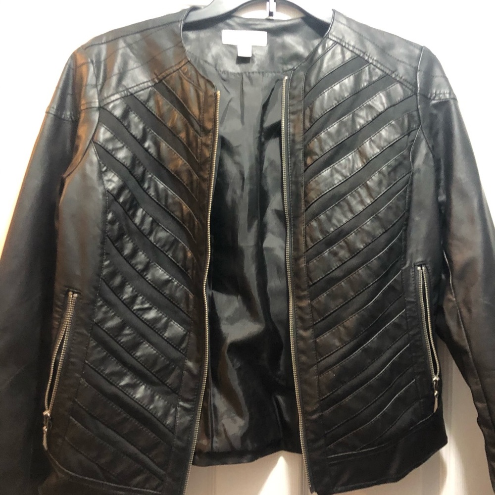 Black faux leather jacket